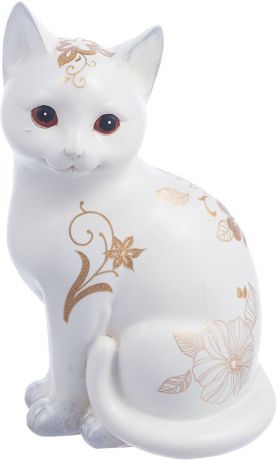 Фигурка декоративная Lefard Кошка Привлечение достатка, 114-286, белый, 16 х 13 х 26 см