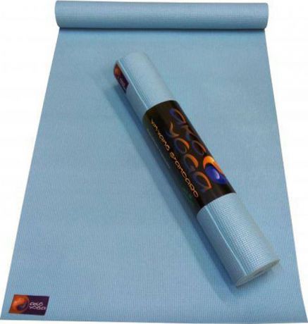 Коврик для йоги и фитнеса Ako Yoga Асана Стандарт, голубой, 185 х 60 х 0,4 см