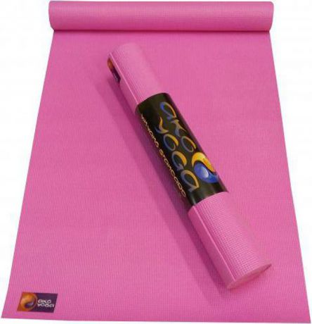 Коврик для йоги и фитнеса Ako Yoga Асана Стандарт, розовый, 185 х 60 х 0,4 см