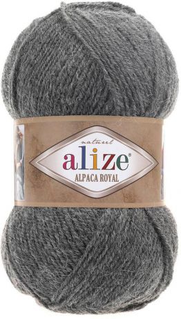 Пряжа Alize Alpaca Royal, 580479, 196 серый меланж, 100 г, 250 м, 5 шт