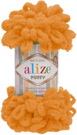 Пряжа Alize Puffy, 7722479, 336 оранжевый, 100 г, 9,2 м, 5 шт