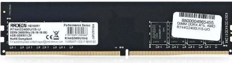 Модуль оперативной памяти AMD Radeon DDR4 4Gb 2400Mhz Long DIMM, R744G2400U1S-U