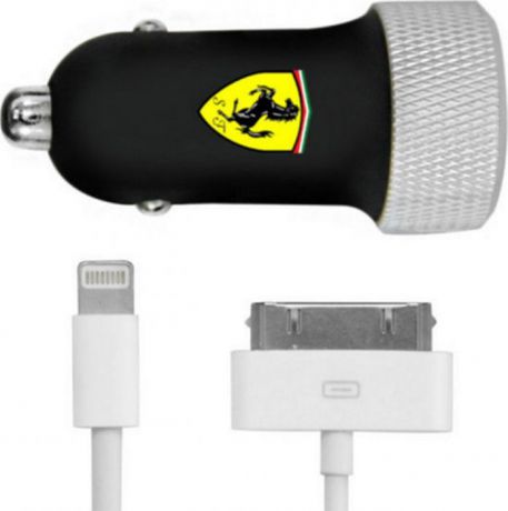 Автомобильное зарядное устройство CG Mobile Ferrari Car Charger 2.1А + Apple Lightning, черный