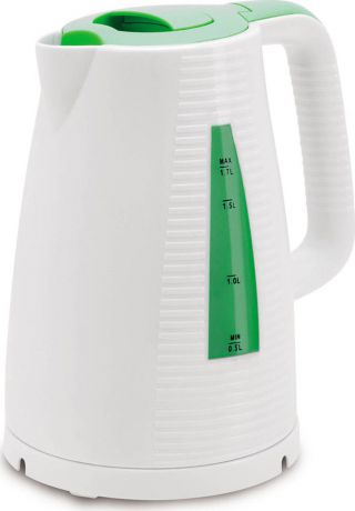 Чайник электрический Polaris PWK 1743C, зеленый, белый, 1,7 л, 2200 Вт