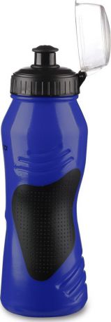 Фляга велосипедная Indigo Comfort, с защитой от пыли, IN037, синий, черный, 600 мл