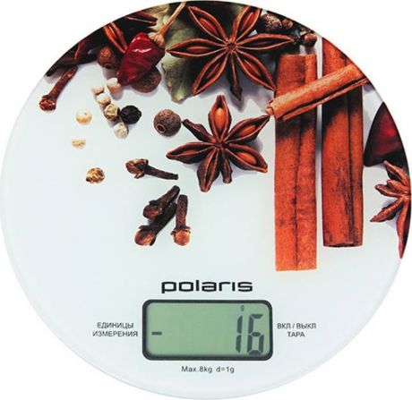 Весы кухонные электронные Polaris PKS 0834DG, белый
