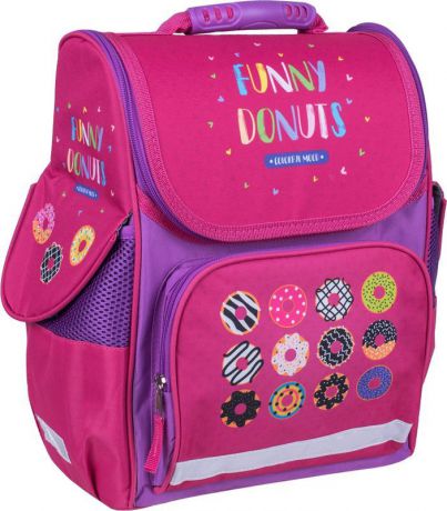 Ранец школьный ArtSpace Junior Funny Donuts, Uni_17601, фиолетовый