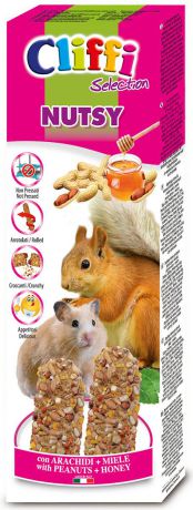 Лакомство Cliffi Sticks Hamsters and Squirrels With Peanuts and Honey Палочки с арахисом и медом, для хомяков и белок, 110 г