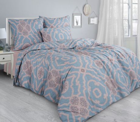 Комплект постельного белья Guten Morgen Premium Alhambra, GMS-855-143-240-70, семейный, наволочки 70x70, коричневый