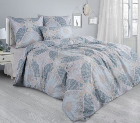 Комплект постельного белья Guten Morgen Premium Splendour, GMS-860-143-150-70, 1,5-спальный, наволочки 70x70, темно-синий