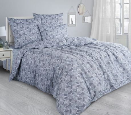 Комплект постельного белья Guten Morgen Premium Whisper, GMS-867-175-220-70, 2-спальный, наволочки 70x70, синий, темно-синий