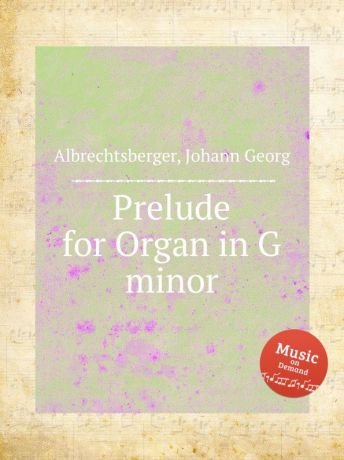 J.G. Albrechtsberger Prelude for Organ in G minor