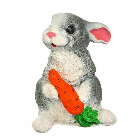 Фигурка садовая нет бренда «Заяц с морковью», Полистоун