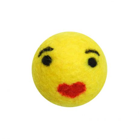 Игрушка для животных LIVEZOO Мяч из шерсти "Smile" Поцелуй 4 см