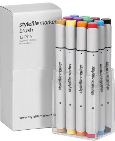 Stylefile Набор маркеров Brush основные цвета a 12 шт