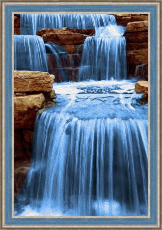 Картина стразами Алмазная Живопись "Шумный поток" (АЖ-1492), 20 цветов, 40х60 см