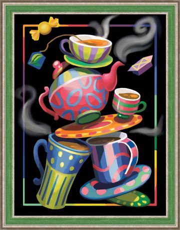 Картина стразами Алмазная Живопись "Чайная фантазия" (АЖ-1581), 38 цветов, 30х40 см