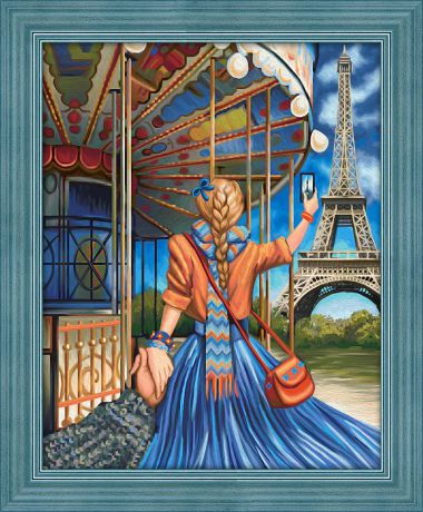 Картина стразами Алмазная Живопись "Следуй за мной "Париж" (АЖ-1631), 43 цвета, 40х50 см