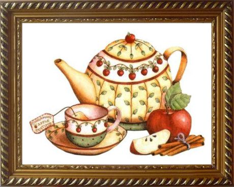 Картина стразами Алмазная Живопись "Чай с корицей" (АЖ-1429), 29 цветов, 40х30 см