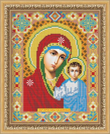 Набор для изготовления картины со стразами Алмазная Живопись "Икона Казанская Богородица", 22 х 28 см