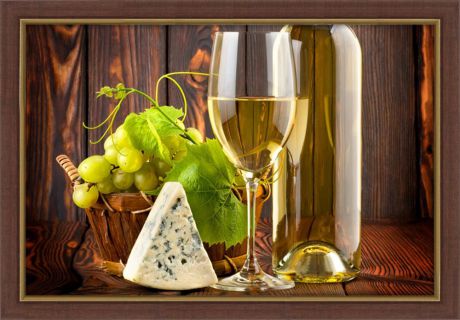 Картина стразами Алмазная Живопись "Сыр и вино" (АЖ-1111), 25 цветов, 50х40 см