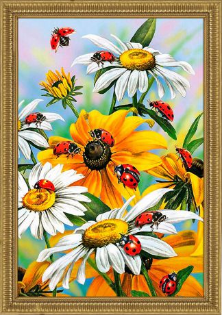 Картина стразами Алмазная Живопись "Солнечные цветы" (АЖ-1311), 34 цвета, 40х60 см
