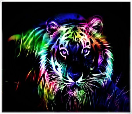 Набор для создания картины со стразами Цветной "Тигр поп-арт", 40 х 50 см. LG017