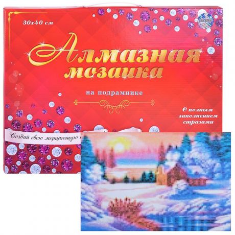Алмазная мозаика Рыжий Кот Зима в деревни, ST-410