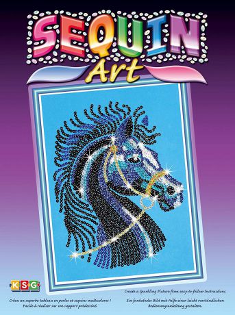Картина из пайеток Sequin Art /KSG "Черная лошадь"