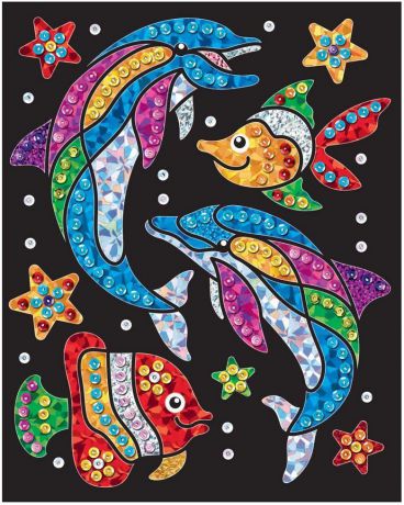 Картинка из блесток и цветной фольги Sequin Art "Дельфин"