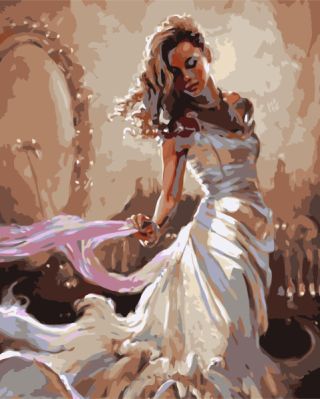 Набор для рисования по номерам Цветной "Элегантность в белом Марка Спейна", 40 x 50 см