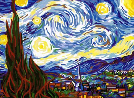 Набор для рисования по номерам Цветной "Звездная ночь", 40 x 50 см