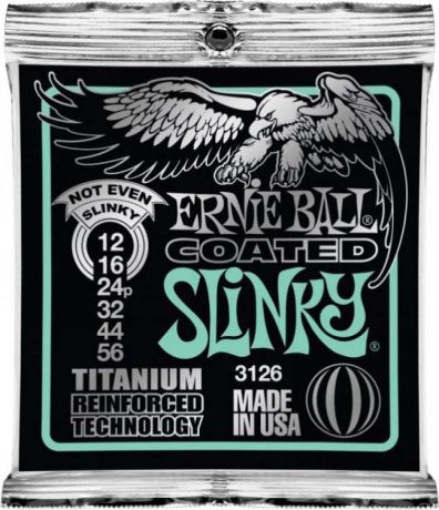 Струны для электрической гитары Ernie Ball Titanium RPS Not Even Slinky (12-16-24р-32-44-56), P03126