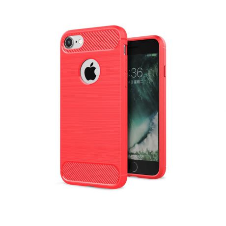 Чехол силиконовый EVA для Apple iPhone 7/8.Цвет - Красный/Карбон