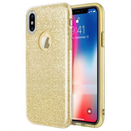 Чехол-накладка Remax для Apple iPhone X, Glitter Gold