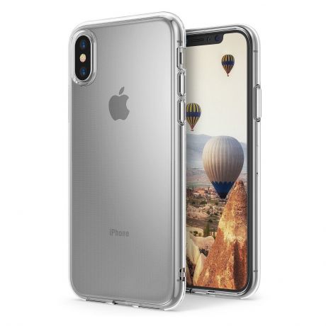 Чехол Boom Case, для iPhone X / XS, мягкий, цвет:прозрачный