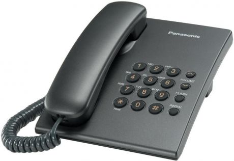 Телефон PANASONIC KX-TS2350RUT, KX-TS2350RUT, серый металлик