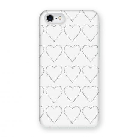 Чехол Mitya Veselkov "Сердца-нашивки" для Apple iPhone 7/8, IP7.MITYA-033, белый, черный