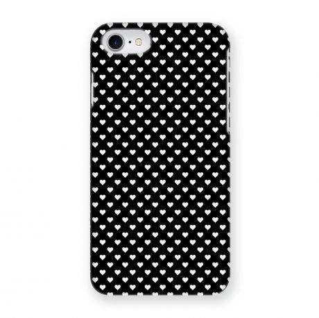 Чехол Mitya Veselkov "Белые сердечки на черном" для Apple iPhone 7/8, IP7.MITYA-032, черный, белый