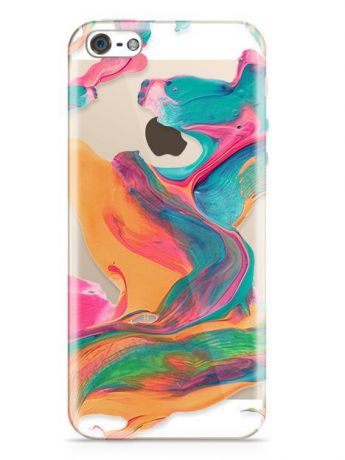Чехол для сотового телефона UVOO Art Design "Краски" для Apple iPhone 5 / 5S / SE, прозрачный