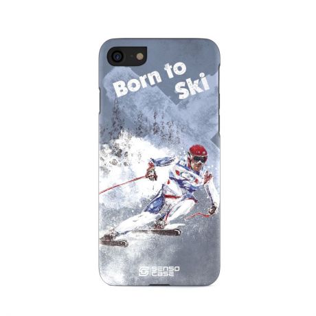Чехол для сотового телефона SensoCase iPhone 7/8 "Лыжный спорт", SC-IP7-skiing + защитное стекло в подарок, 100045