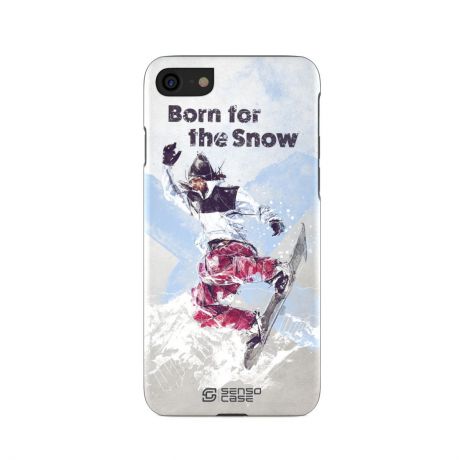 Чехол для сотового телефона SensoCase iPhone 7/8 "Сноубординг", SC-IP7-snowboarding2 + защитное стекло в подарок, 100133