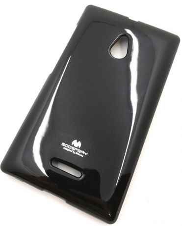 Чехол для сотового телефона Goospery Nokia Lumia XL Накладка "Mercury" Jelly Case ламинированный силикон, черный