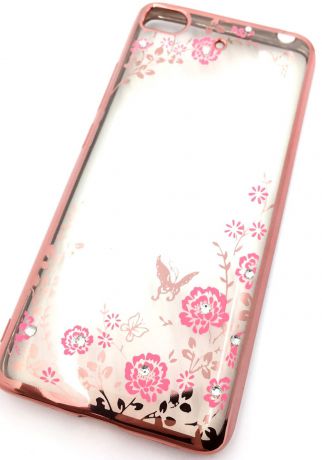 Чехол для сотового телефона Мобильная мода Xiaomi Mi5S Силиконовая, прозрачная накладка со стразами, розовый