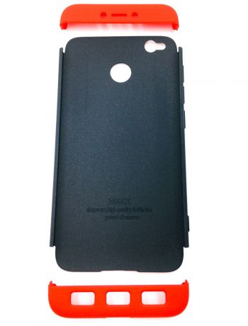 Чехол для сотового телефона Мобильная мода Xiaomi Redmi 4X Накладка пластиковая, противоударная, пенал, передняя и задняя часть, 6734D, красный