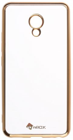 Чехол для сотового телефона skinBOX Silicone chrome border, 4630042529502, золотой