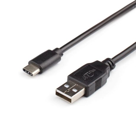 Кабель ATcom Type-C-USB, феррит, AT6255, в пакете, черный