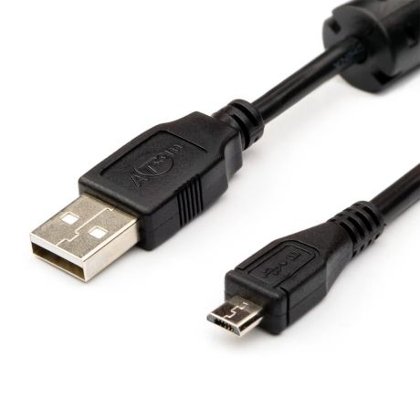 Кабель ATcom USB (Am - micro USB), пакет, черный