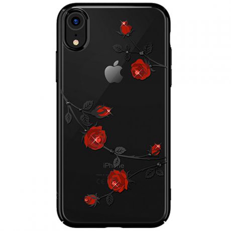 Чехол для сотового телефона Kingxbar Blossom Series для iPhone XR, прозрачный, черный