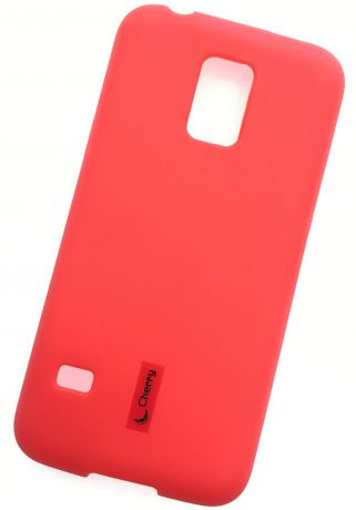 Чехол для сотового телефона Cherry Samsung S5 mini Накладка резиновая с пленкой на экран, красный